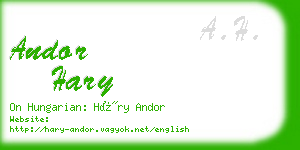 andor hary business card